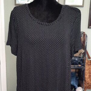 Gap Black and White Scoop Neck Polka Dot Top Size L